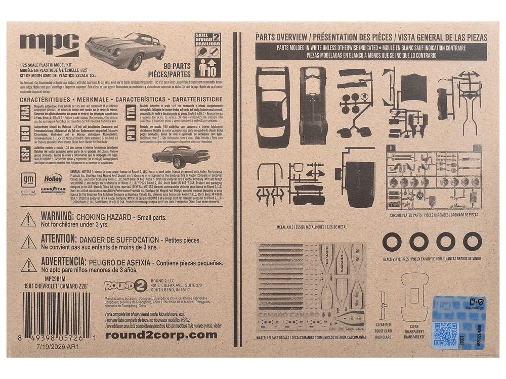 Skill 2 Model Kit 1981 Chevrolet Camaro Z28 1/25 Scale Model by MPC view 4