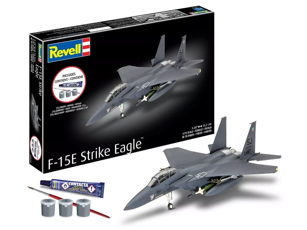 Level 4 Model Kit F-15E Strike Eagle Aircraft All-Included Kit 1/72 Scale Model by Revell view 3