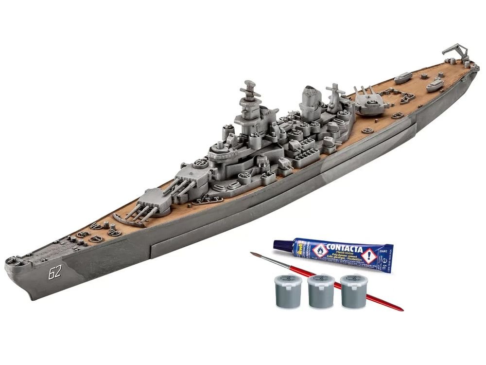 Level 4 Model Kit Battleship U.S.S. New Jersey All-Included Kit 1/1200 Scale Model by Revell view 2