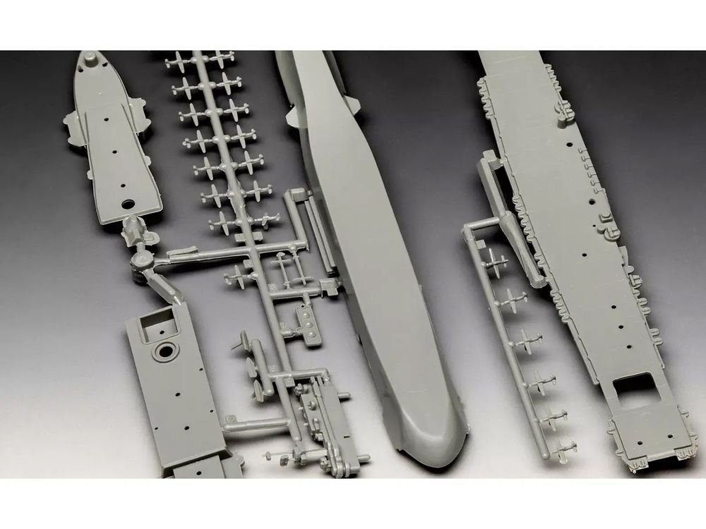Level 4 Model Kit U.S.S. Enterprise CV-6 Aircraft Carrier All-Included Kit 1/1200 Scale Model by Revell view 3