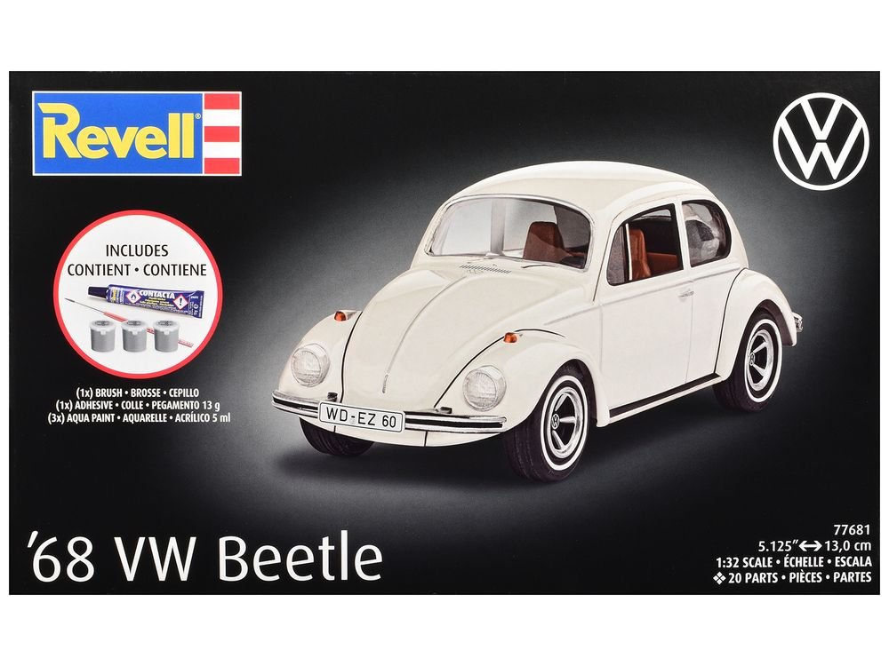 Level 3 Model Kit 1968 Volkswagen Beetle All-Included Kit 1/32 Scale Model by Revell