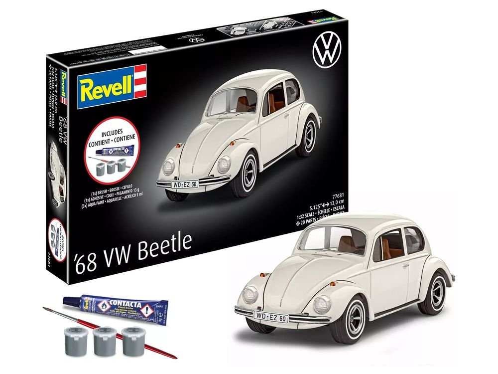 Level 3 Model Kit 1968 Volkswagen Beetle All-Included Kit 1/32 Scale Model by Revell view 4