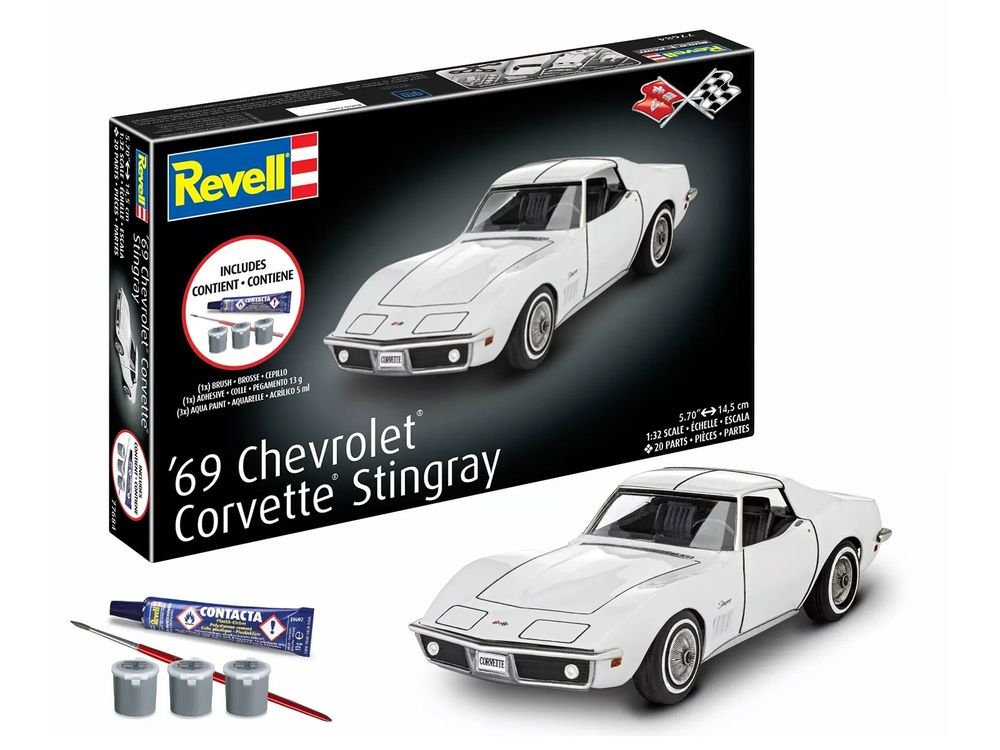 Level 3 Model Kit 1969 Chevrolet Corvette Stingray All-Included Kit 1/32 Scale Model by Revell view 4