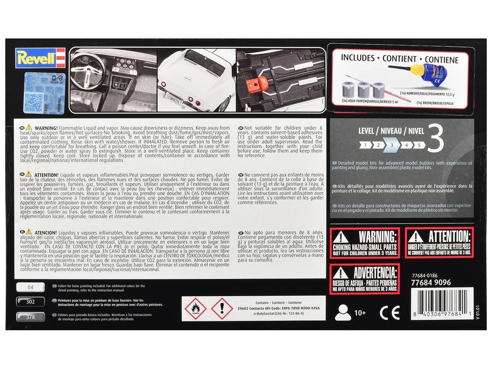 Level 3 Model Kit 1969 Chevrolet Corvette Stingray All-Included Kit 1/32 Scale Model by Revell view 5