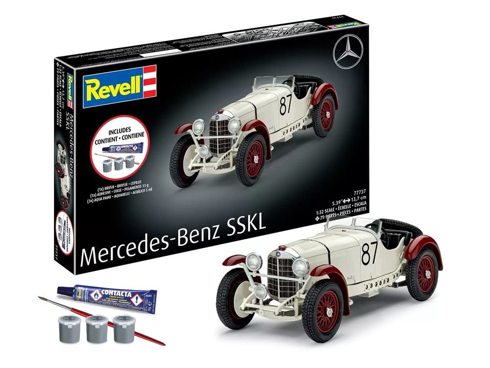 Level 4 Model Kit Mercedes-Benz SSKL All-Included Kit 1/32 Scale Model by Revell view 4