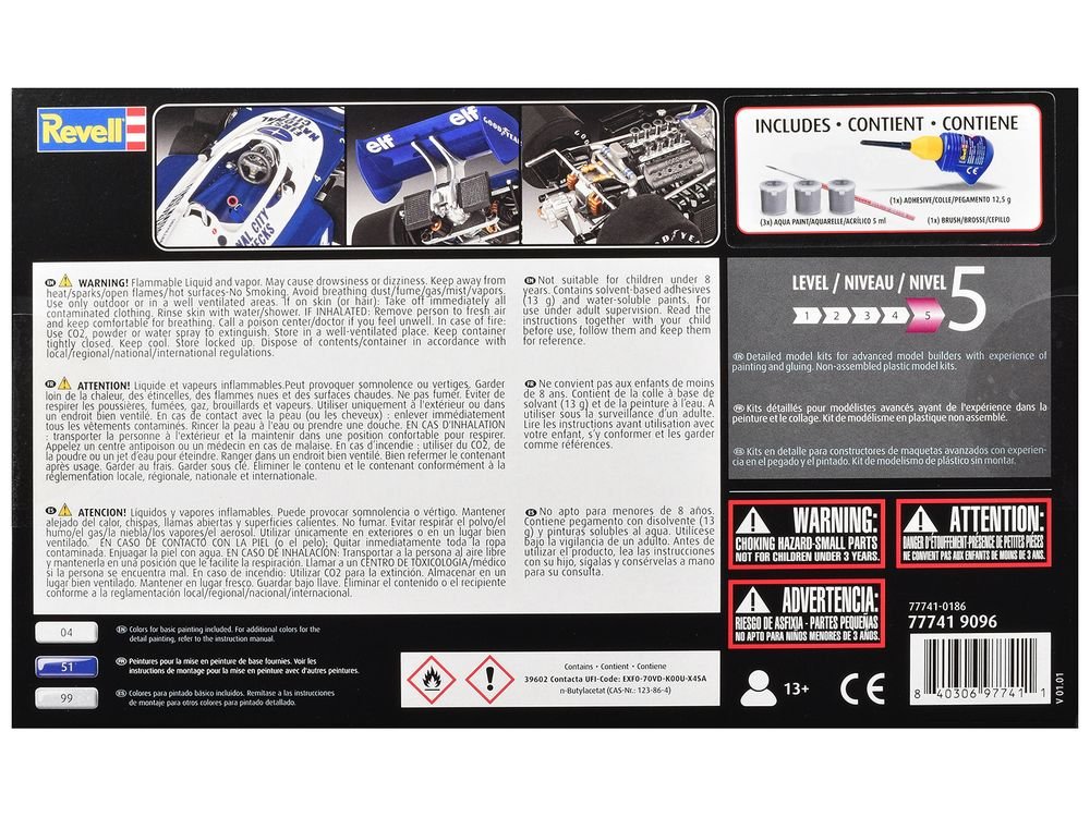 Level 5 Model Kit Tyrrell P34/2 All-Included Kit 1/32 Scale Model by Revell view 5