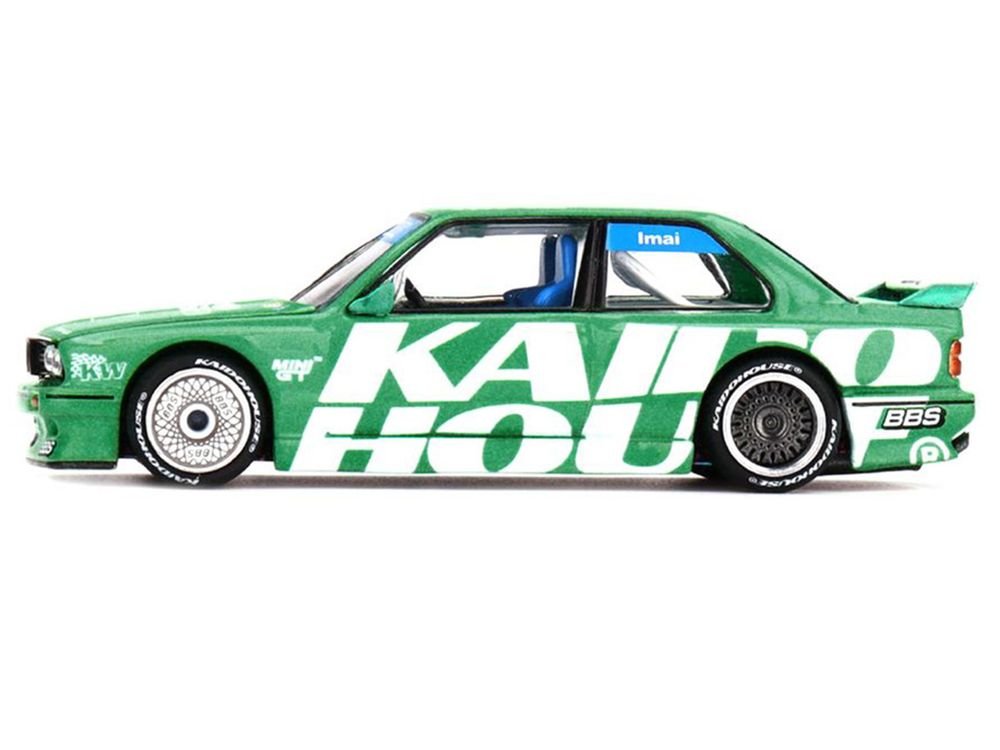BMW M3 "Kaido Works V2" Green Metallic with Graphics (Designed by Jun Imai) "Kaido House" Special 1/64 Diecast Model Car by Mini GT view 3