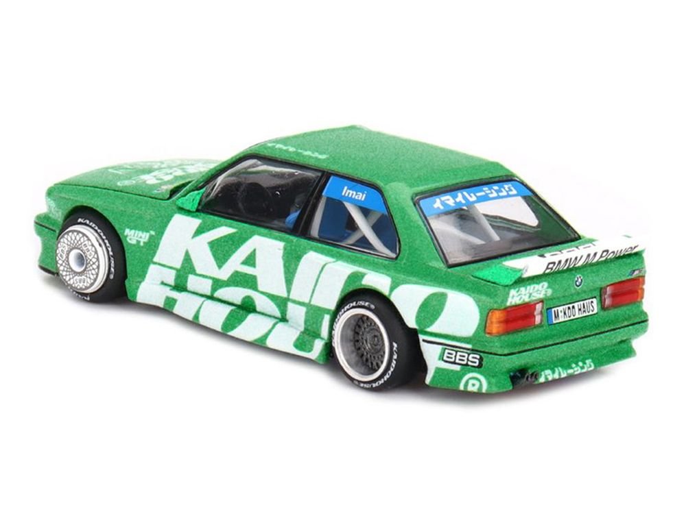 BMW M3 "Kaido Works V2" Green Metallic with Graphics (Designed by Jun Imai) "Kaido House" Special 1/64 Diecast Model Car by Mini GT view 4