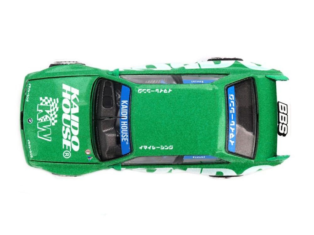 BMW M3 "Kaido Works V2" Green Metallic with Graphics (Designed by Jun Imai) "Kaido House" Special 1/64 Diecast Model Car by Mini GT view 5