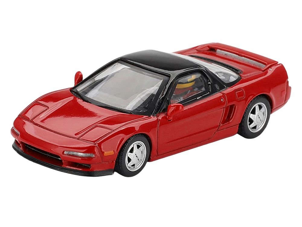 1989 Honda NS-X Prototype "Ayrton Senna - Midship Sports" Red with Black Top and Driver Figure Limited Edition 1/64 Diecast Model Car by Mini GT view 2