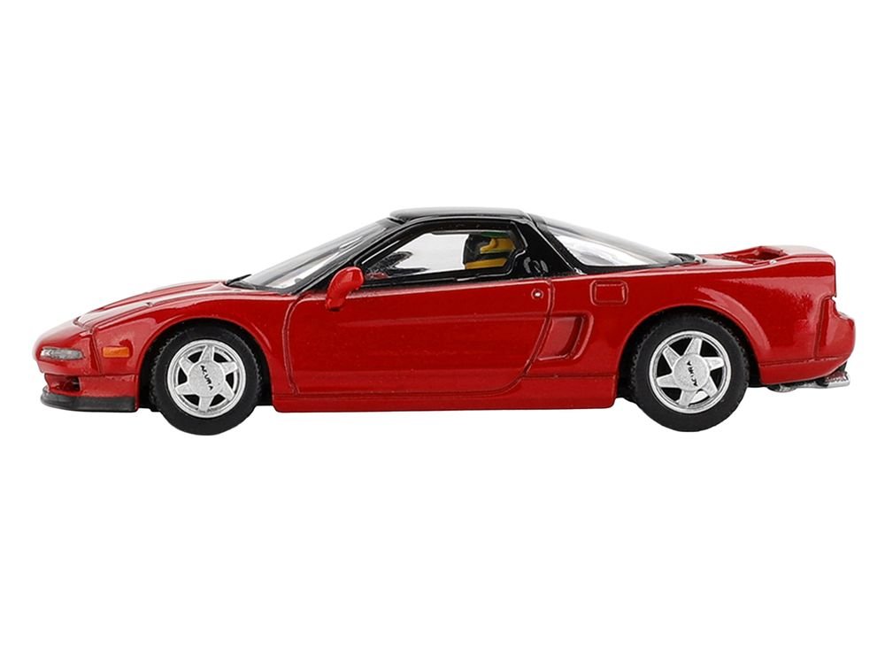 1989 Honda NS-X Prototype "Ayrton Senna - Midship Sports" Red with Black Top and Driver Figure Limited Edition 1/64 Diecast Model Car by Mini GT view 3