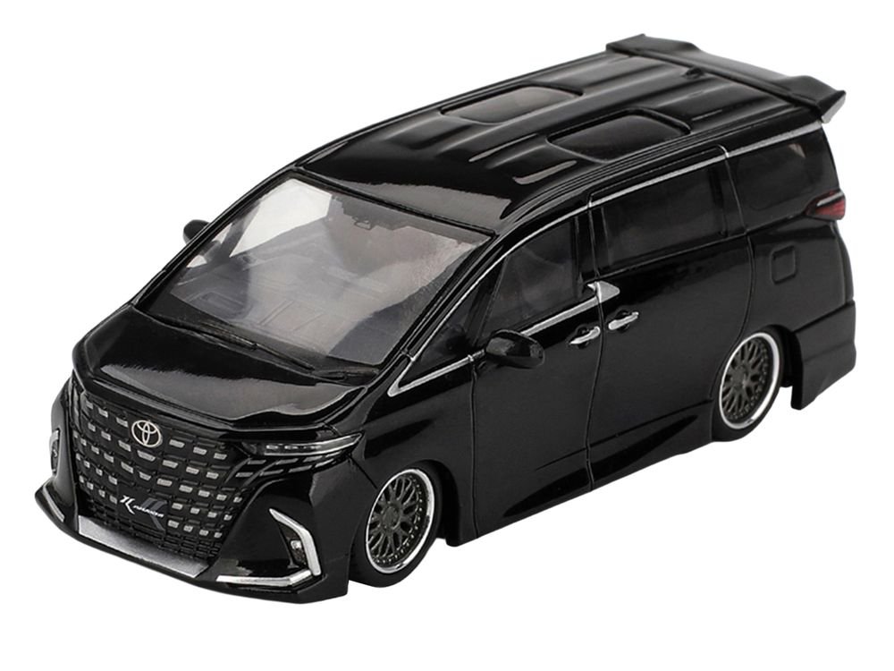 Toyota Alphard 40 KUHL Van RHD (Right Hand Drive) Black Limited Edition 1/64 Diecast Model Car by Mini GT view 2