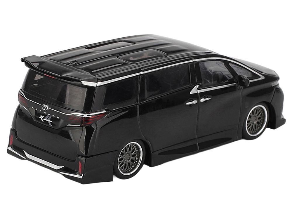 Toyota Alphard 40 KUHL Van RHD (Right Hand Drive) Black Limited Edition 1/64 Diecast Model Car by Mini GT view 4