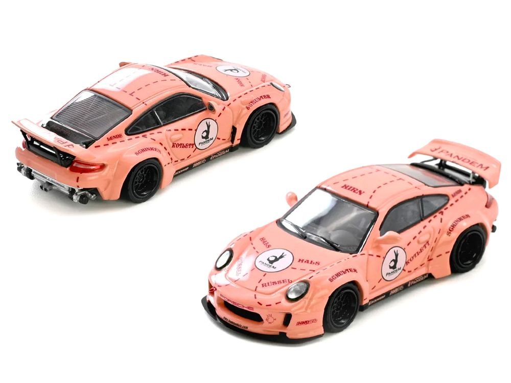 Pandem 997 "Pink Pig" Pink with Graphics 1/64 Diecast Model Car by Inno Models view 5