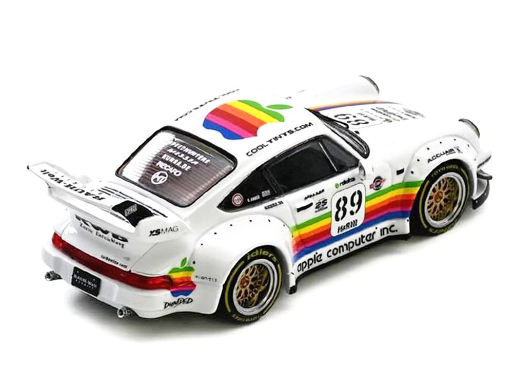 RWB 930 #89 "Apple Livery" White with Stripes 1/64 Diecast Model Car by Inno Models view 3
