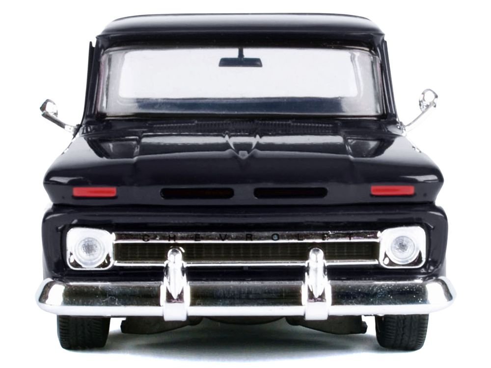 1966 Chevrolet C10 Fleetside Pickup Truck Black "Maxx Design" "Timeless Legends" Series 1/24 Diecast Model Car by Motormax view 3