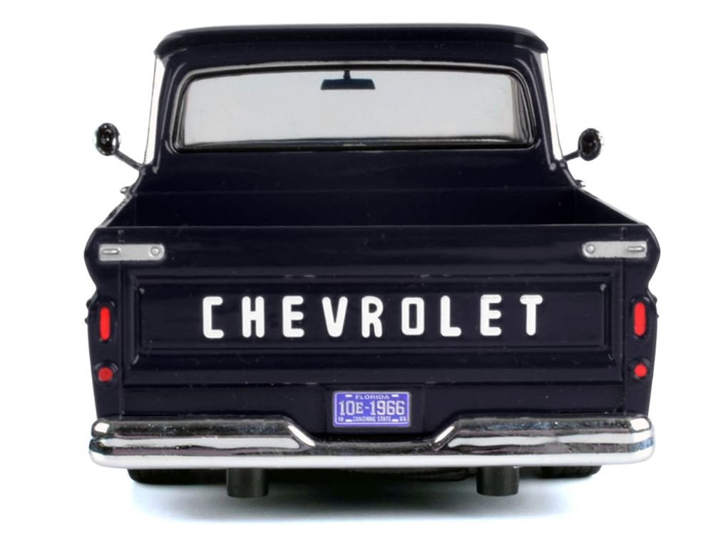 1966 Chevrolet C10 Fleetside Pickup Truck Black "Maxx Design" "Timeless Legends" Series 1/24 Diecast Model Car by Motormax view 4