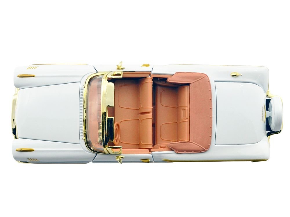 1958 Chevrolet Impala White Metallic with Gold Accents "Luxe Legends" Series 1/24 Diecast Model Car by Motormax view 5