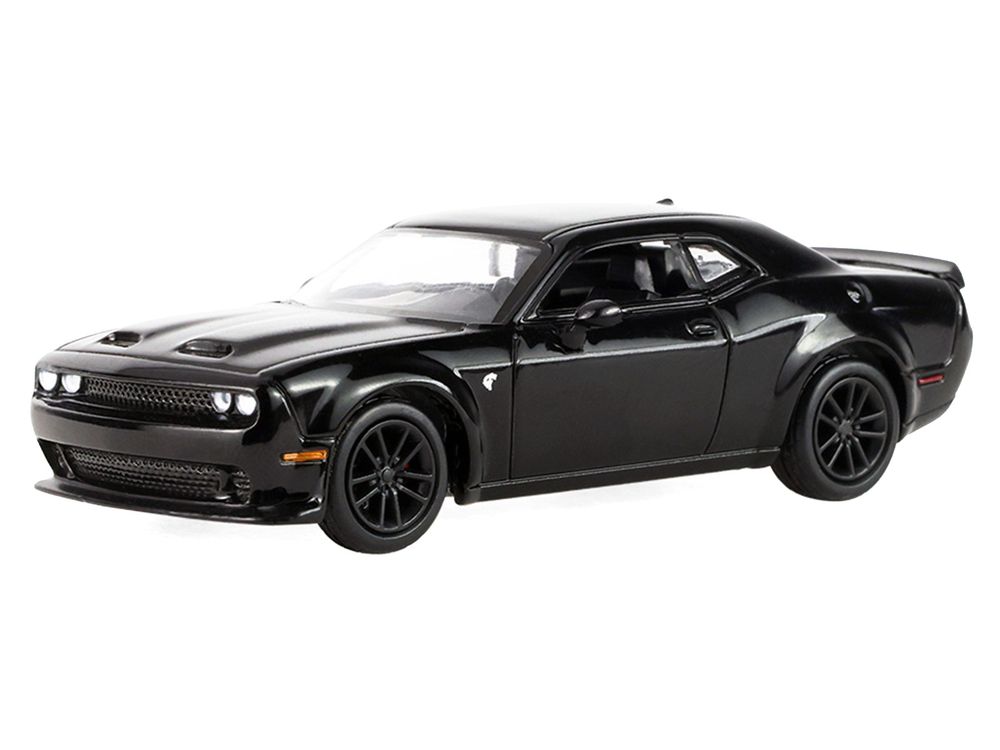 2023 Dodge Challenger SRT Hellcat Widebody Black "Auto Mall" Series 8 1/64 Diecast Model Car by Greenlight view 2