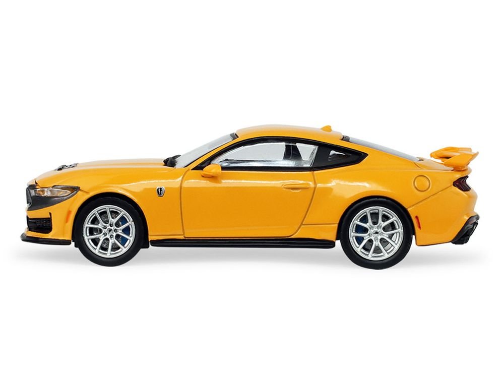 2024 Ford Mustang Dark Horse Yellow Splash Metallic "Auto Mall" Series 8 1/64 Diecast Model Car by Greenlight view 2