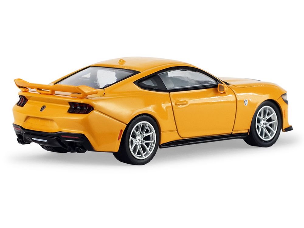 2024 Ford Mustang Dark Horse Yellow Splash Metallic "Auto Mall" Series 8 1/64 Diecast Model Car by Greenlight view 3