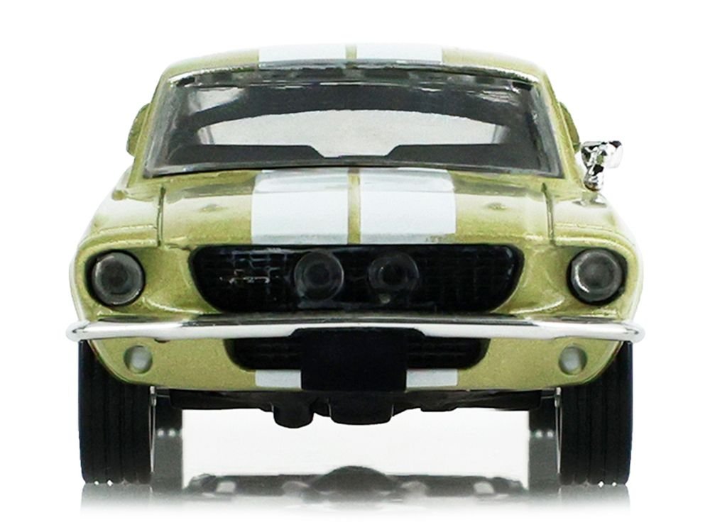 1967 Ford Shelby GT500 Lime Gold Metallic with White Stripes "Stampede" Series 2 1/64 Diecast Model Car by Greenlight view 5