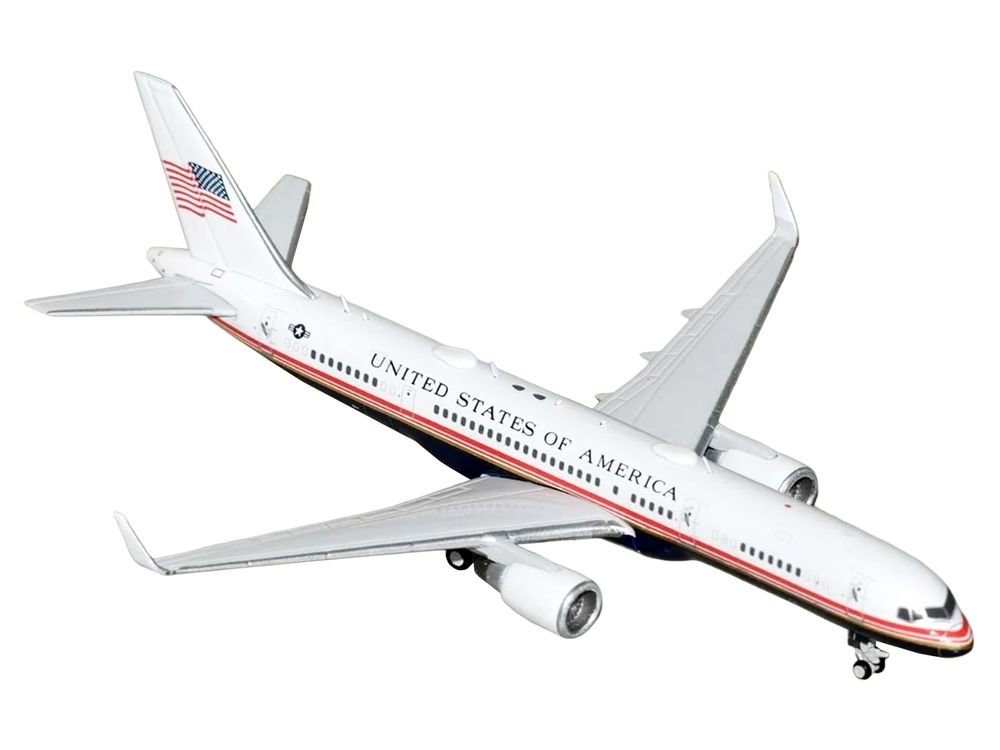 Boeing C-32A Transport Aircraft "Air Force Two - United States of America" (99-0003) White and Blue with Red Stripes 1/400 Diecast Model Airplane by GeminiJets view 2