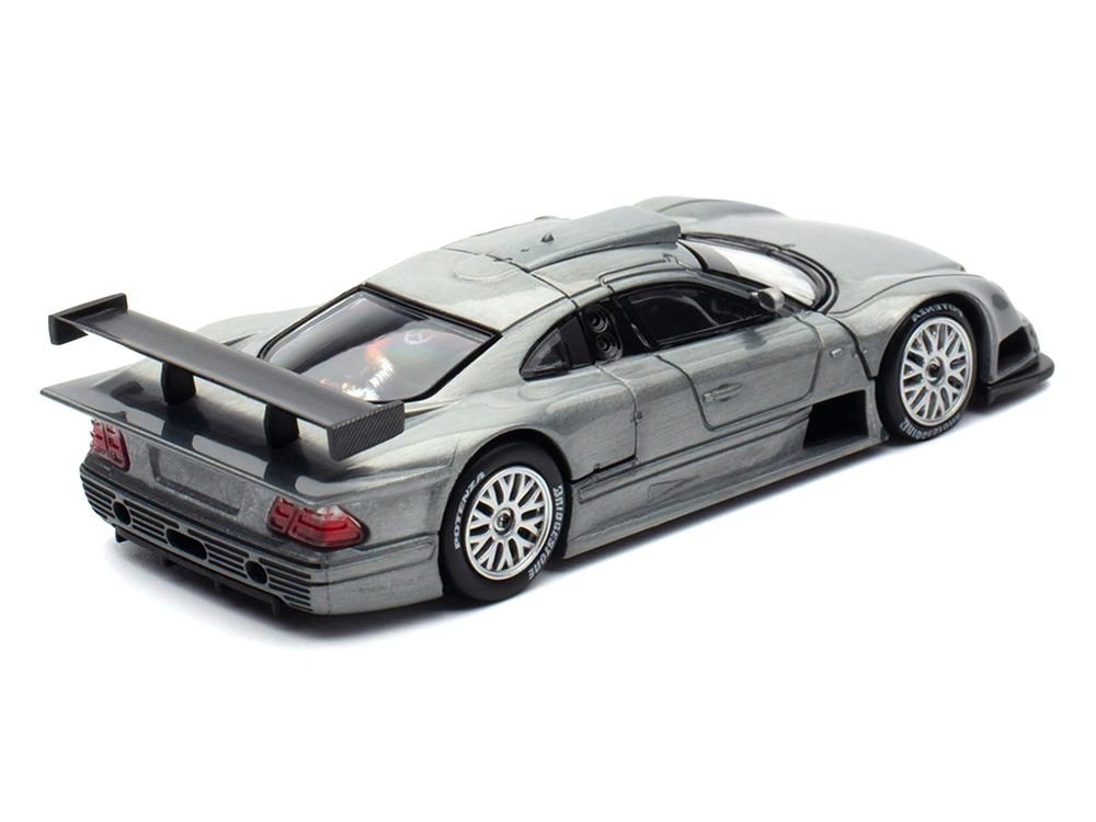 Mercedes-Benz CLK GTR Raw Metal 1/64 Diecast Model Car by Pop Race view 5