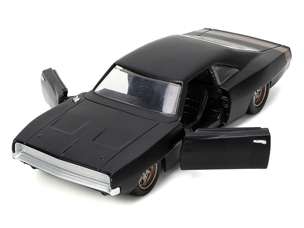 1968 Dodge Charger Widebody Matt Black with Bronze Tail Stripe "F9" (2021) Movie "25 Years of Fast & Furious" Series 1/32 Diecast Model Car by Jada view 2