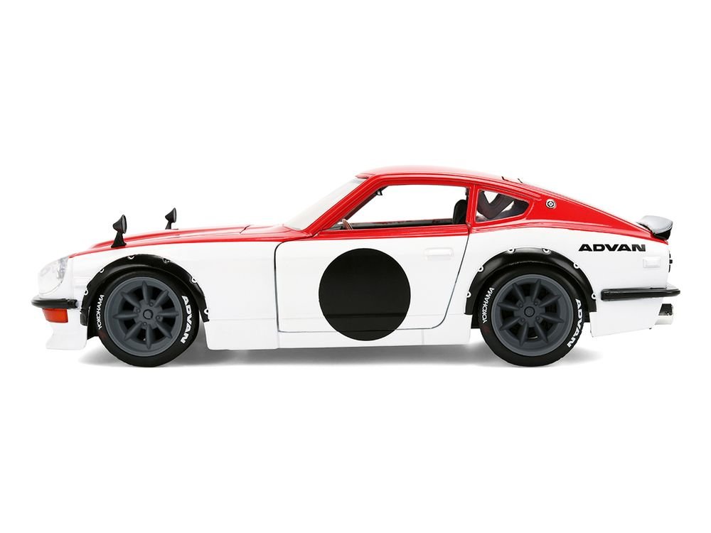 1972 Datsun 240Z Red and White "JDM Tuners" Series 1/24 Diecast Car Model by Jada view 3