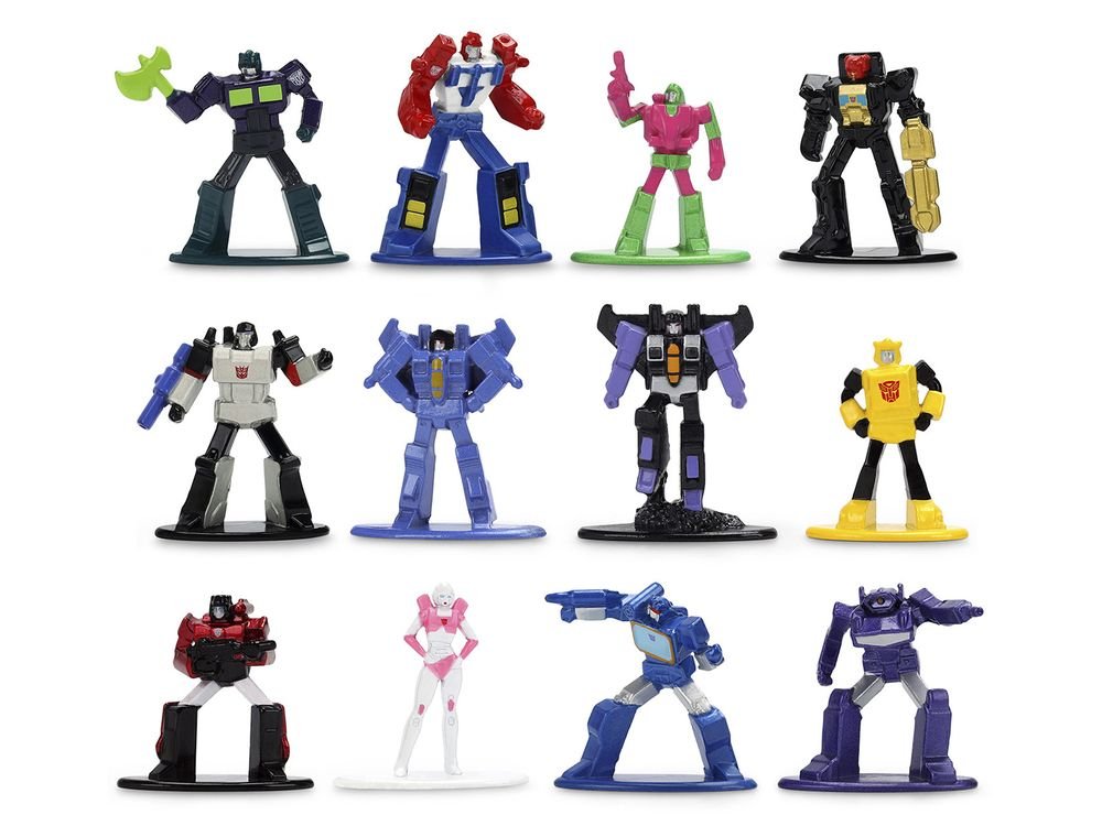 Set of 12 Diecast Figures "Transformers" Franchise "Nano Metalfigs" Series Diecast Models by Jada view 2