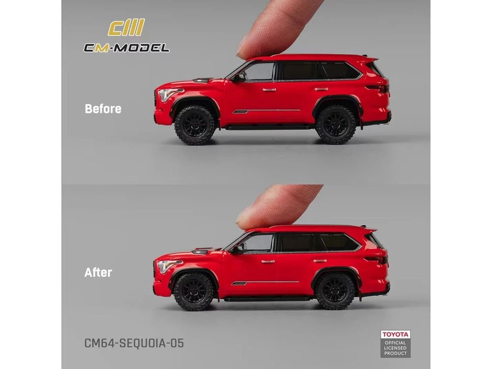 2024 Toyota Sequoia Solar Red 1/64 Diecast Model Car by CM Model view 3