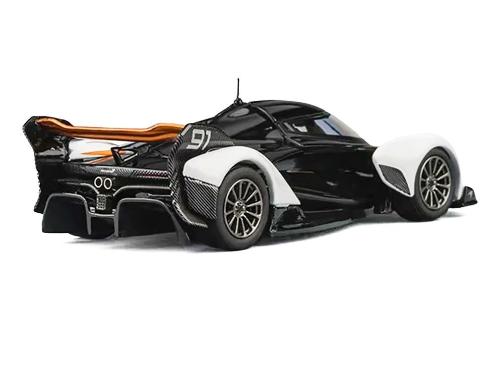 McLaren Solus GT #91 Black and White with Orange Accents 1/64 Diecast Model Car by CM Model view 2