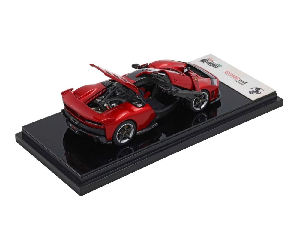 Ferrari F80 Supercar Rosso (Red) Metallic with Black Metallic Top 1/64 Diecast Model Car by BBR view 3