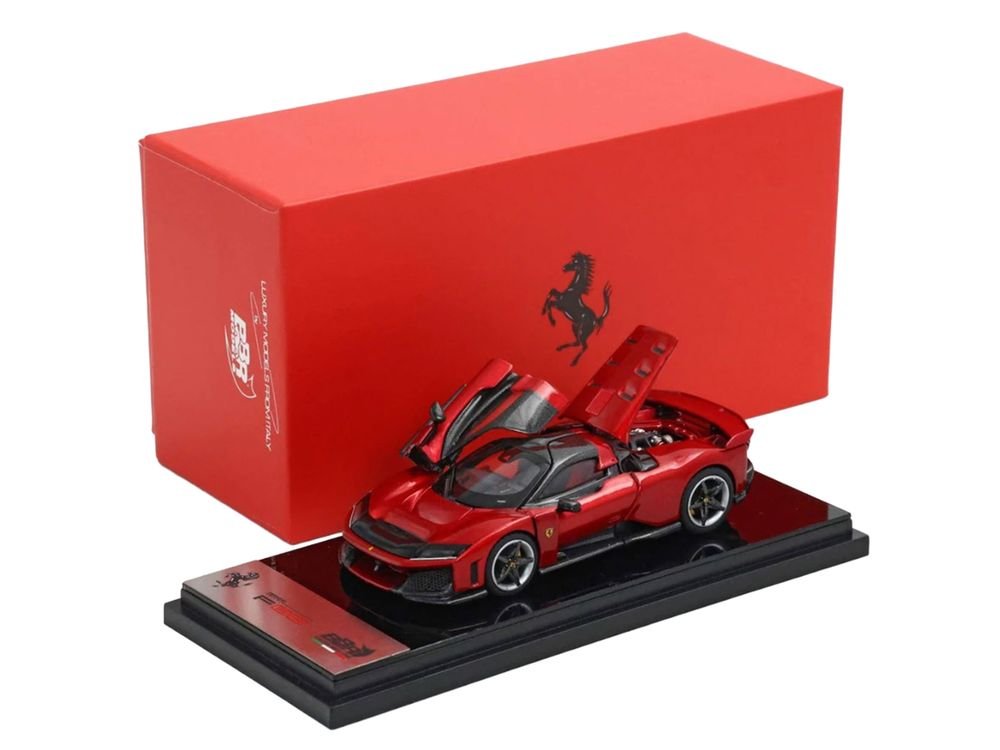 Ferrari F80 Supercar Rosso (Red) Metallic with Black Metallic Top 1/64 Diecast Model Car by BBR view 5
