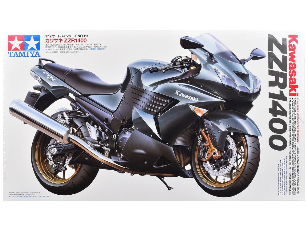Model Kit Kawasaki ZZR 1400 Motorcycle 1/12 Scale Model by Tamiya