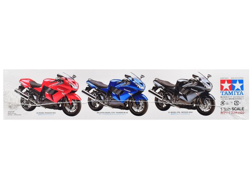 Model Kit Kawasaki ZZR 1400 Motorcycle 1/12 Scale Model by Tamiya view 5