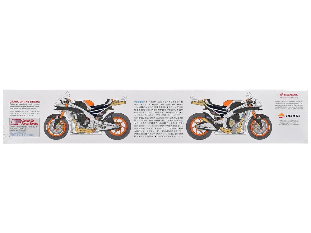 Model Kit Honda RC213V Motorcycle #93 Marc Marquez "Repsol Honda" Winner "Moto GP Championship" (2014) 1/12 Scale Model by Tamiya view 5