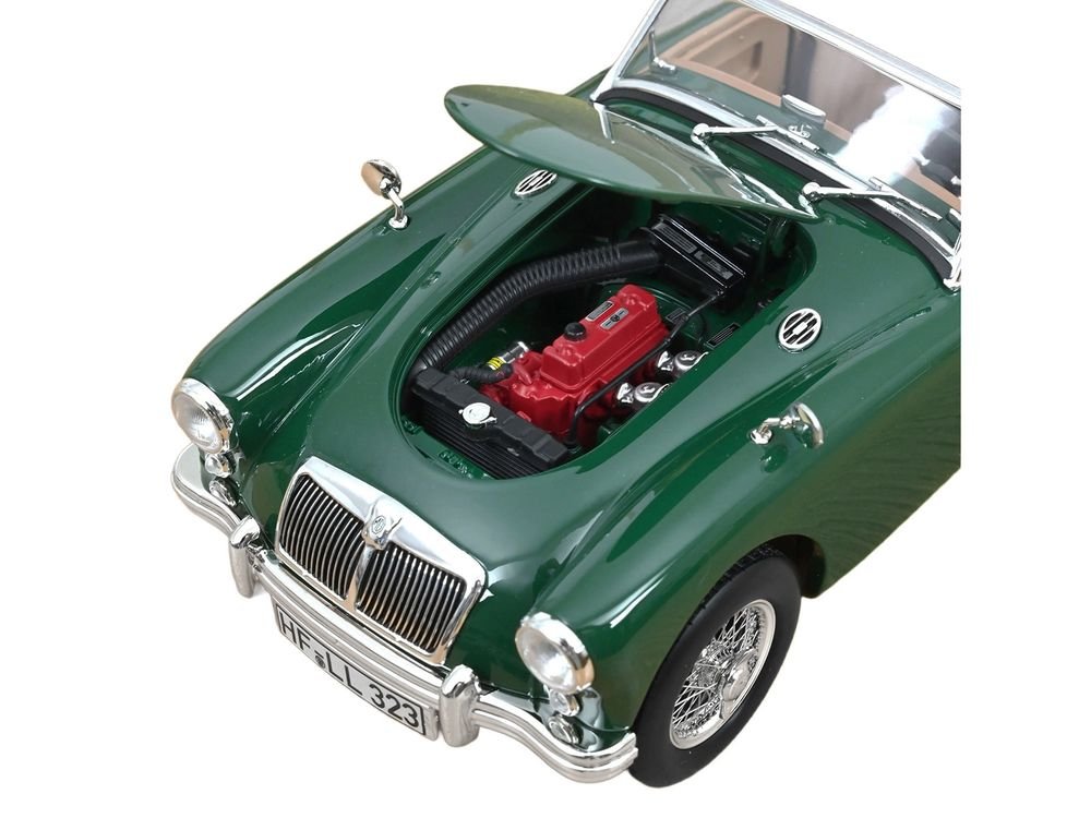 1955 MG MGA Cabriolet British Racing Green 1/18 Diecast Model Car by Norev view 2