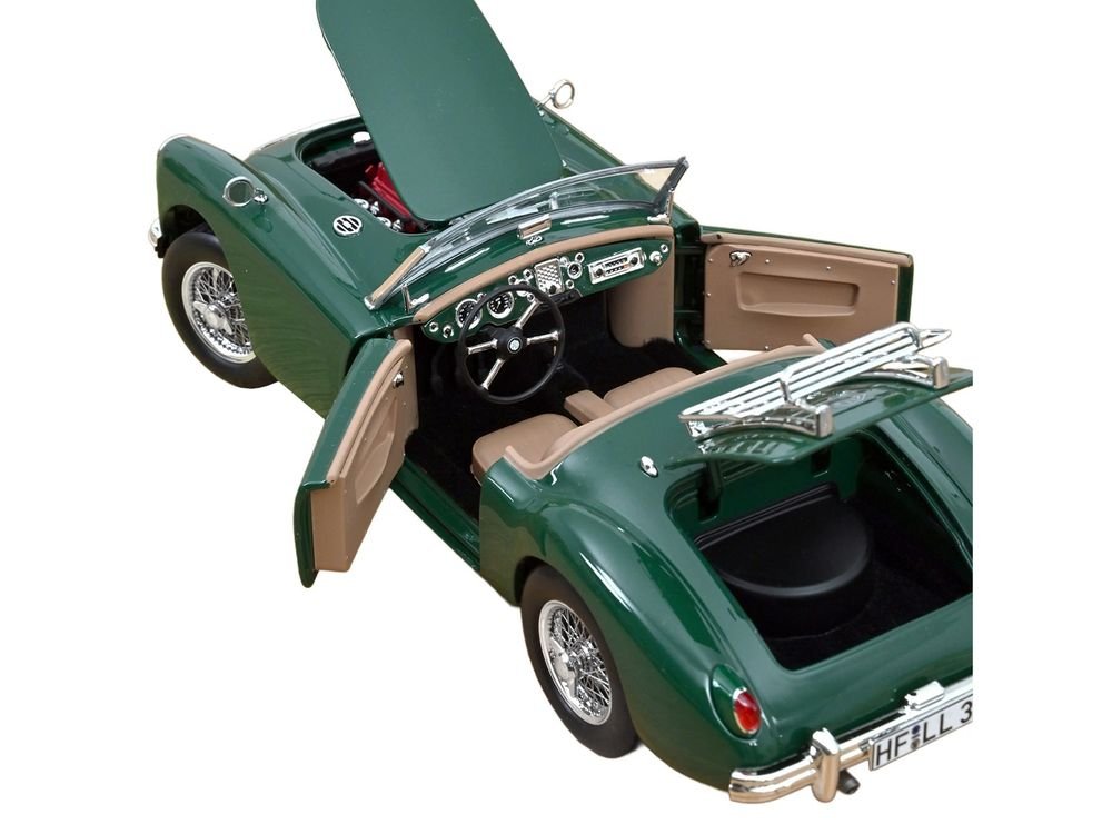 1955 MG MGA Cabriolet British Racing Green 1/18 Diecast Model Car by Norev view 4