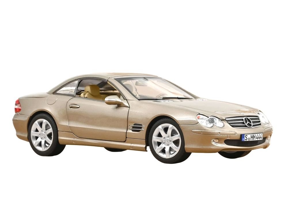 2003 Mercedes-Benz SL 500 Type R230 Travertine Beige Metallic 1/18 Diecast Model Car by Norev view 2