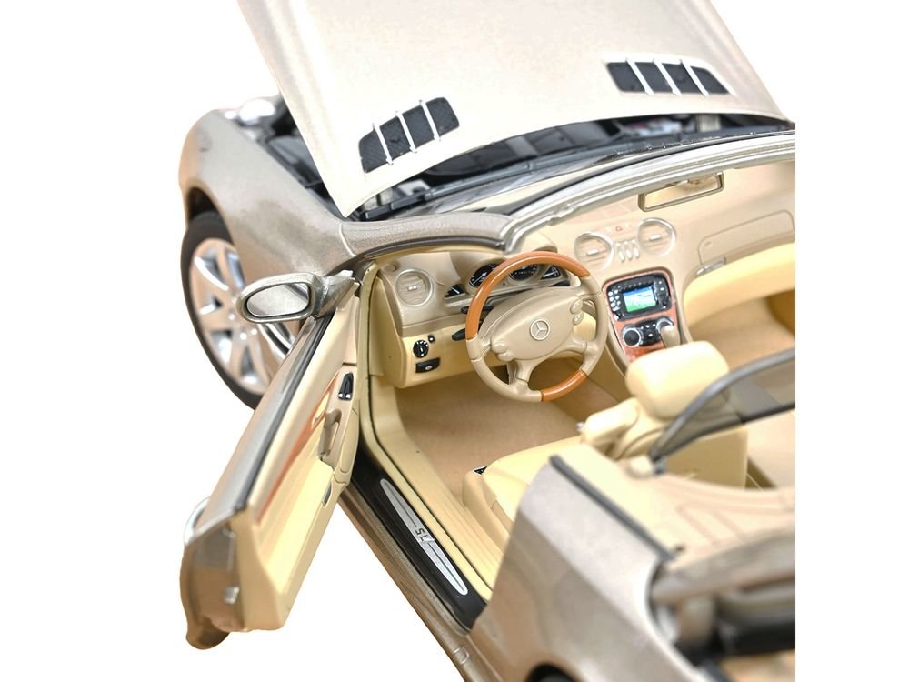 2003 Mercedes-Benz SL 500 Type R230 Travertine Beige Metallic 1/18 Diecast Model Car by Norev view 5