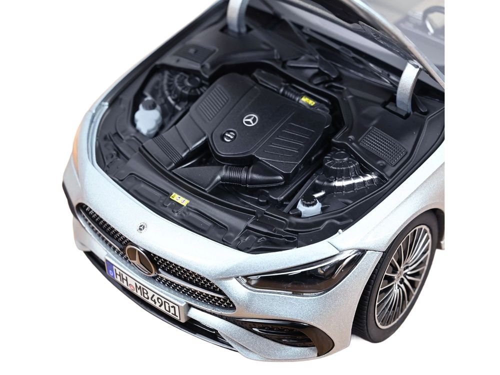 2024 Mercedes-Benz CLE Coupe Hightech Silver Metallic 1/18 Diecast Model Car by Norev view 3