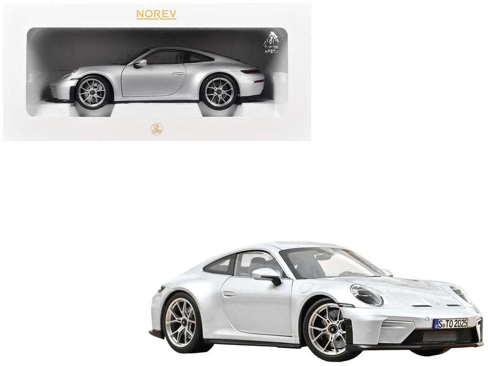 2025 Porsche 911 GT3 Touring GT Silver Metallic 1/18 Diecast Model Car by Norev