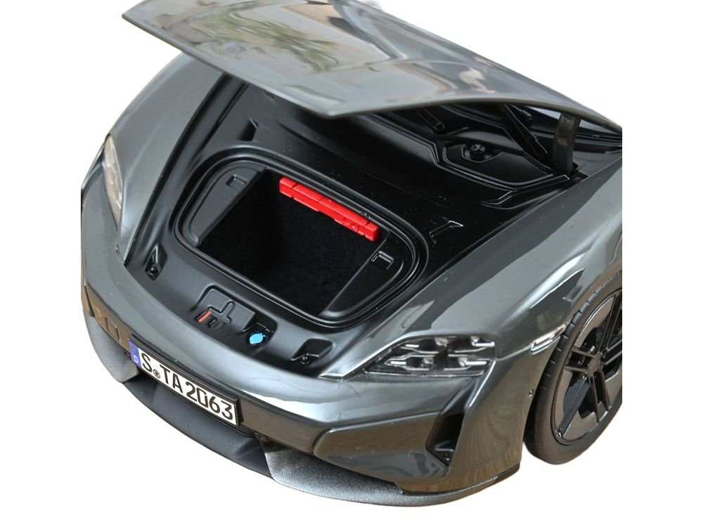 2024 Porsche Taycan Turbo S Slate Gray Neo 1/18 Diecast Model Car by Norev view 3