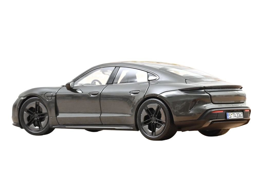2024 Porsche Taycan Turbo S Slate Gray Neo 1/18 Diecast Model Car by Norev view 5