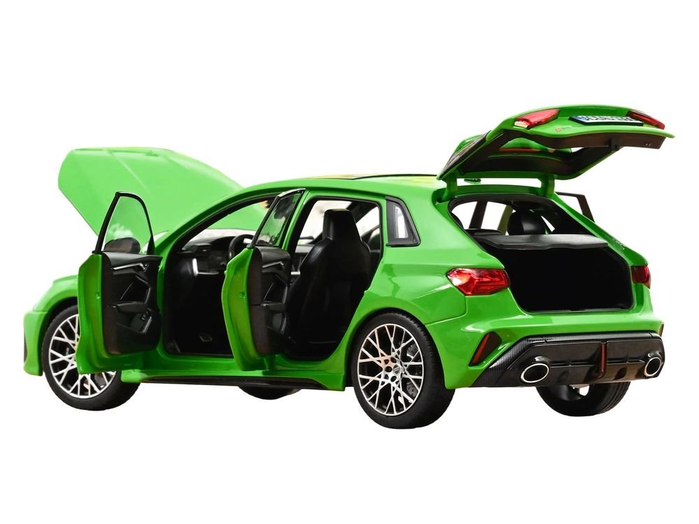 2025 Audi RS 3 Kyalami Green with Moonroof 1/18 Diecast Model Car by Norev view 2