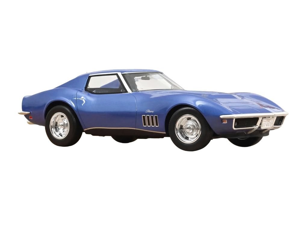 1969 Chevrolet Corvette Coupe Le Mans Blue Metallic with Blue Interior 1/18 Diecast Model Car by Norev view 2