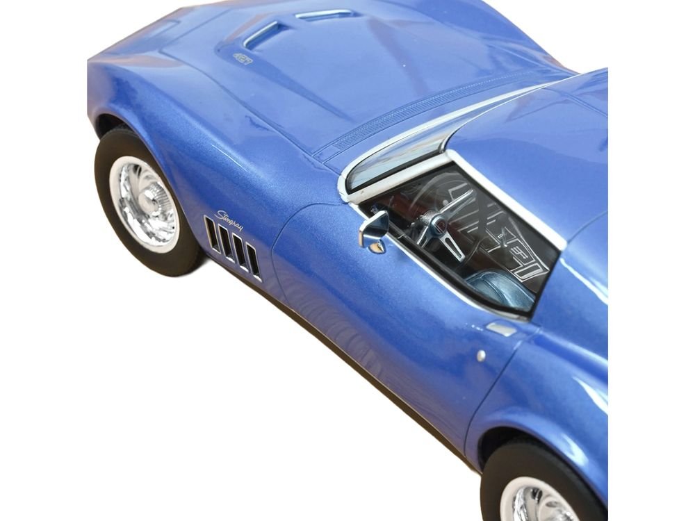 1969 Chevrolet Corvette Coupe Le Mans Blue Metallic with Blue Interior 1/18 Diecast Model Car by Norev view 3