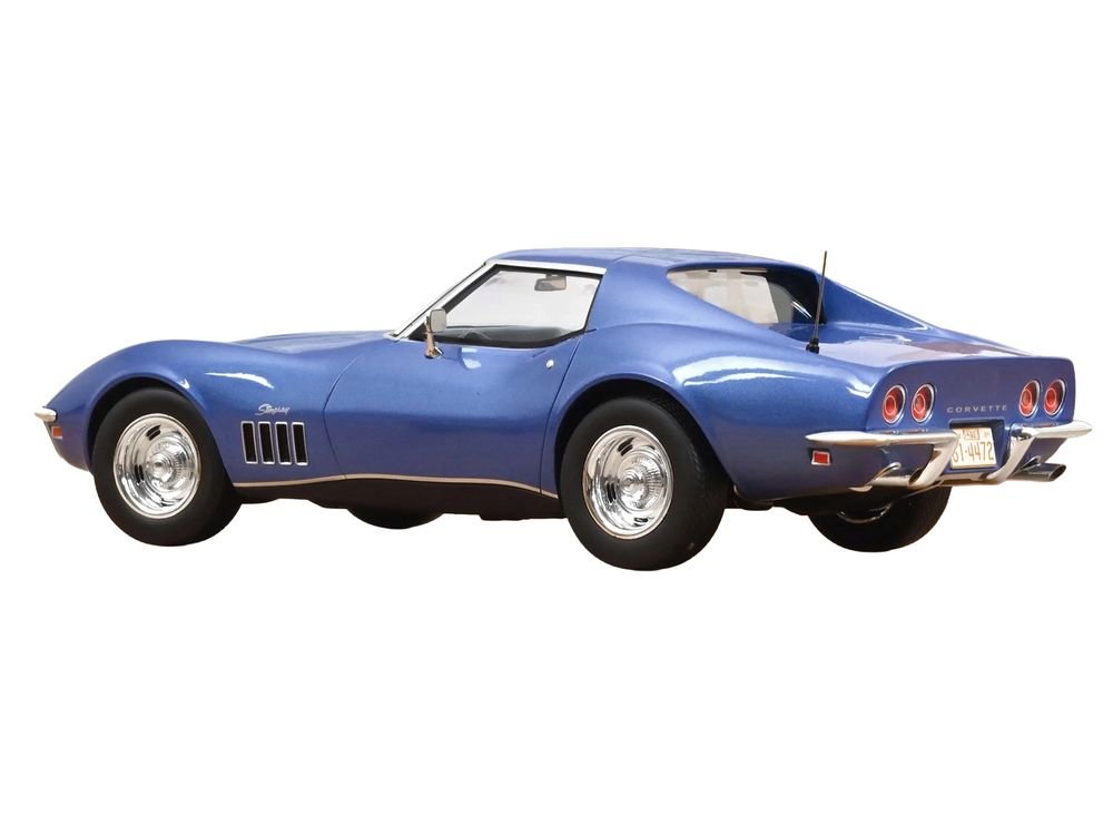 1969 Chevrolet Corvette Coupe Le Mans Blue Metallic with Blue Interior 1/18 Diecast Model Car by Norev view 4